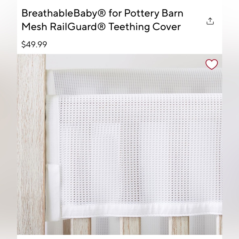 Breathable Baby for Pottery Barn Kids Mesh Crib Rail Guard Teething Cover